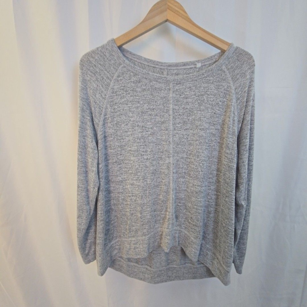 Sonoma Sweater Womens Large Gray Scoop Neck Raglan Long Sleeve Knit Pullover